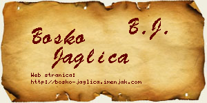 Boško Jaglica vizit kartica
